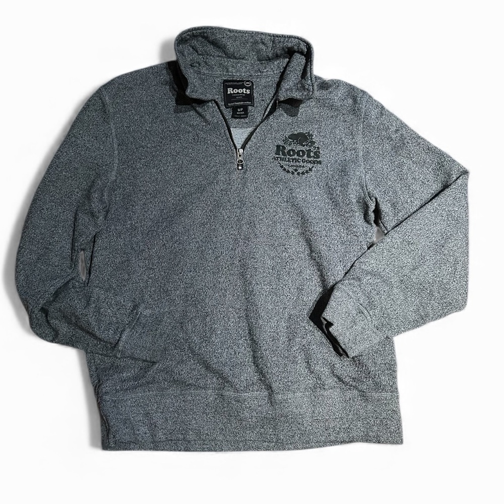 Roots Gray Quarter-Zip Sweatshirt S
